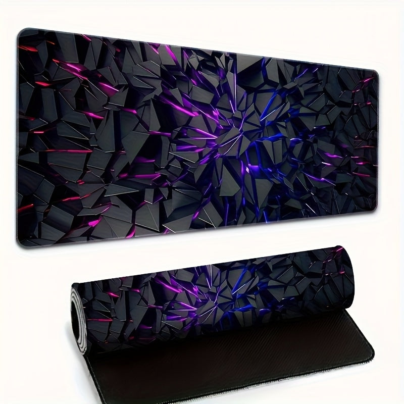 Oversized (150x80cm) Small (70x30cm) Modern Black Mouse Pad Featuring Bright Neon Designs - Premium Quality with a Rubber Backing - Sturdy Desk Mat Suitable for Gaming And Office Aesthetics - Perfect Present for Christmas And