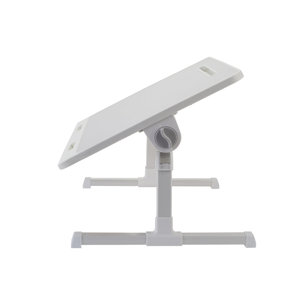 Extra-Wide Foldable Writing Desk - Dual-Angle Adjustable with Non-Slip Tray & Hidden Storage Layer, Perfect for Bed Working/Study Room, Light Grey, Laptop Desk, Standing Desk, MDF Wood, Folding Table Feet