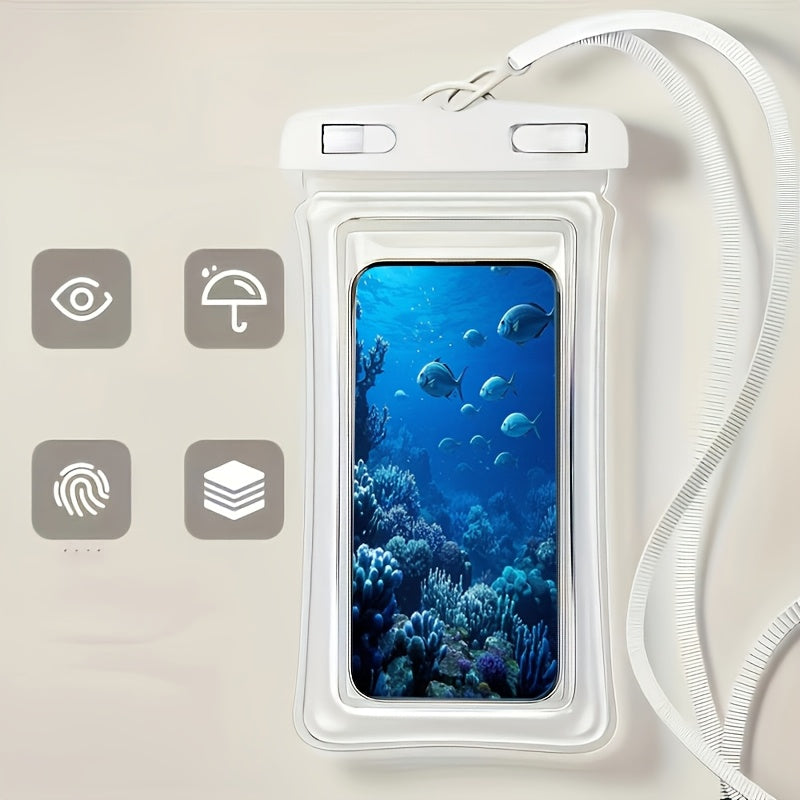 4 PCS Set "Tourism Season" New IP65 waterproof air cushion surrounded by floating thick waterproof bag, can protect up to 17.78 cm of mobile phone, suitable for swimming, surfing, rainy day travel, beach, cruise, skiing and o
