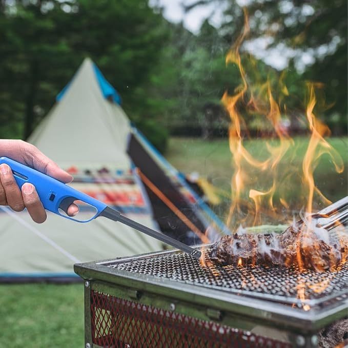 3 PCS Set Large Refillable BBQ Gas Lighters, Safety Flame, Random Colors, Suitable for Kitchen, Barbecue, Candles, Camping, Cooking, BBQs & Fireworks