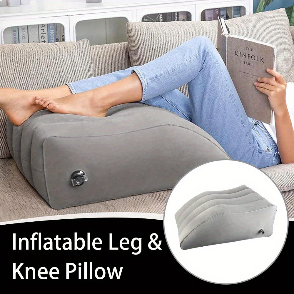 NEW Inflatable Wedge Pillow for Leg & Knee Rest, Soft Support Cushion for Muscle Comfort, Portable Support Pillow for Reading Watching Sleeping Lying Inflatable Feature Pad for Leg Elevation