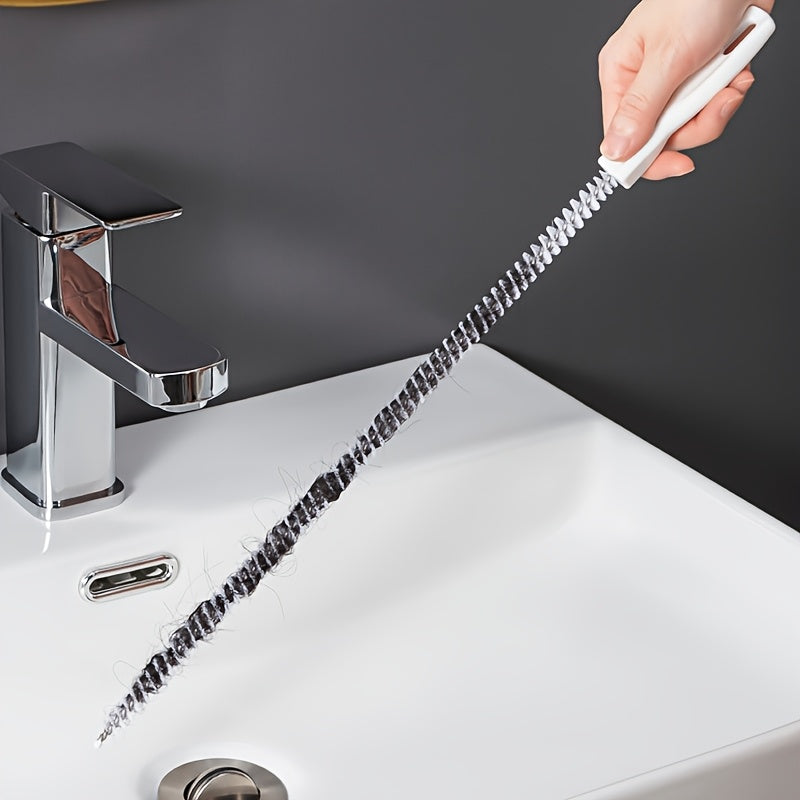 2 PCS Set Flexible Drain Cleaner Tool, Hair Catcher for Kitchen & Bathroom, Manual Clog Remover, Plastic Sink Strainer, No Electricity Needed, Waste Pipe Cleaning, Easy Hair & Debris Removal
