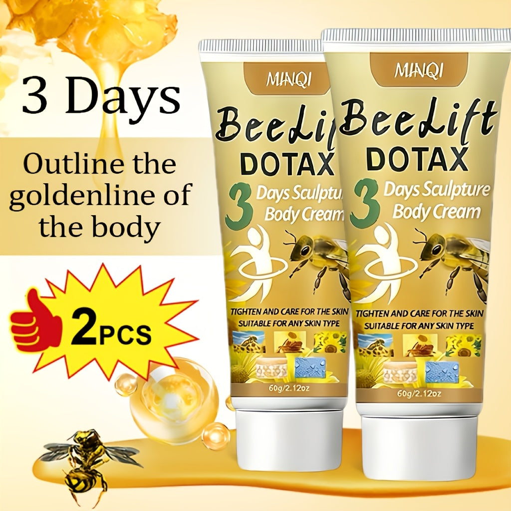 2 PCS Set Bee Venom Body Cream - Enriched with Bee Venom, Collagen, and Hyaluronic Acid, It Firms and Nourishes the Skin. Light Beige Shade, Suitable for All Light Beige Skin Types. Bee Venom Cream, Bee Venom Light Beige Crea