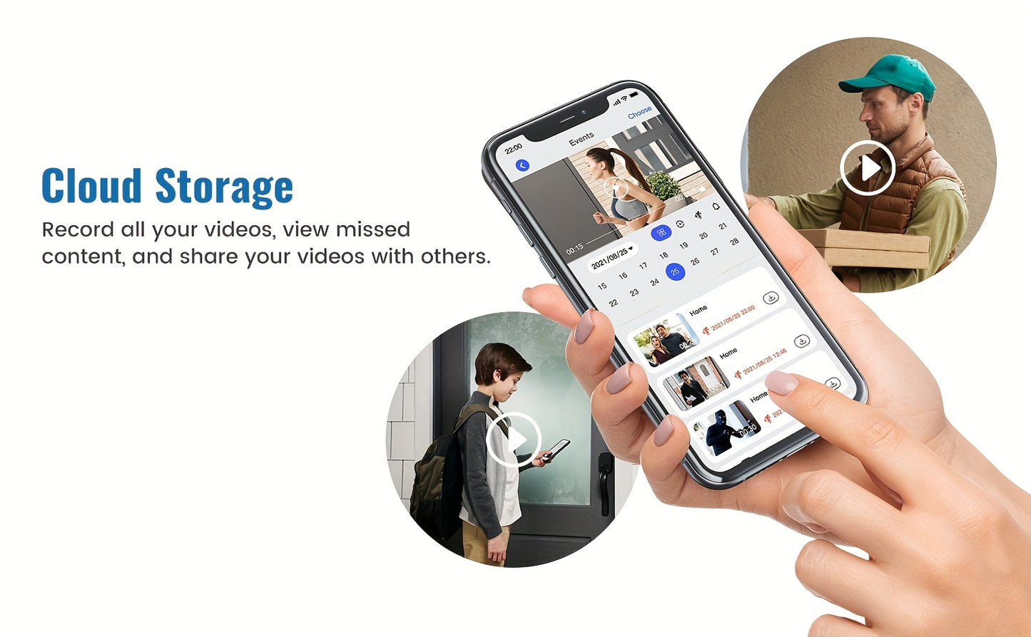1080P Video Doorbell Camera, Smart Human Detection, Cloud Storage, Chime Included, Live View, 2-Way Audio, IR Night Vision, Battery Powered, Indoor Surveillance Home Office Security Supplies