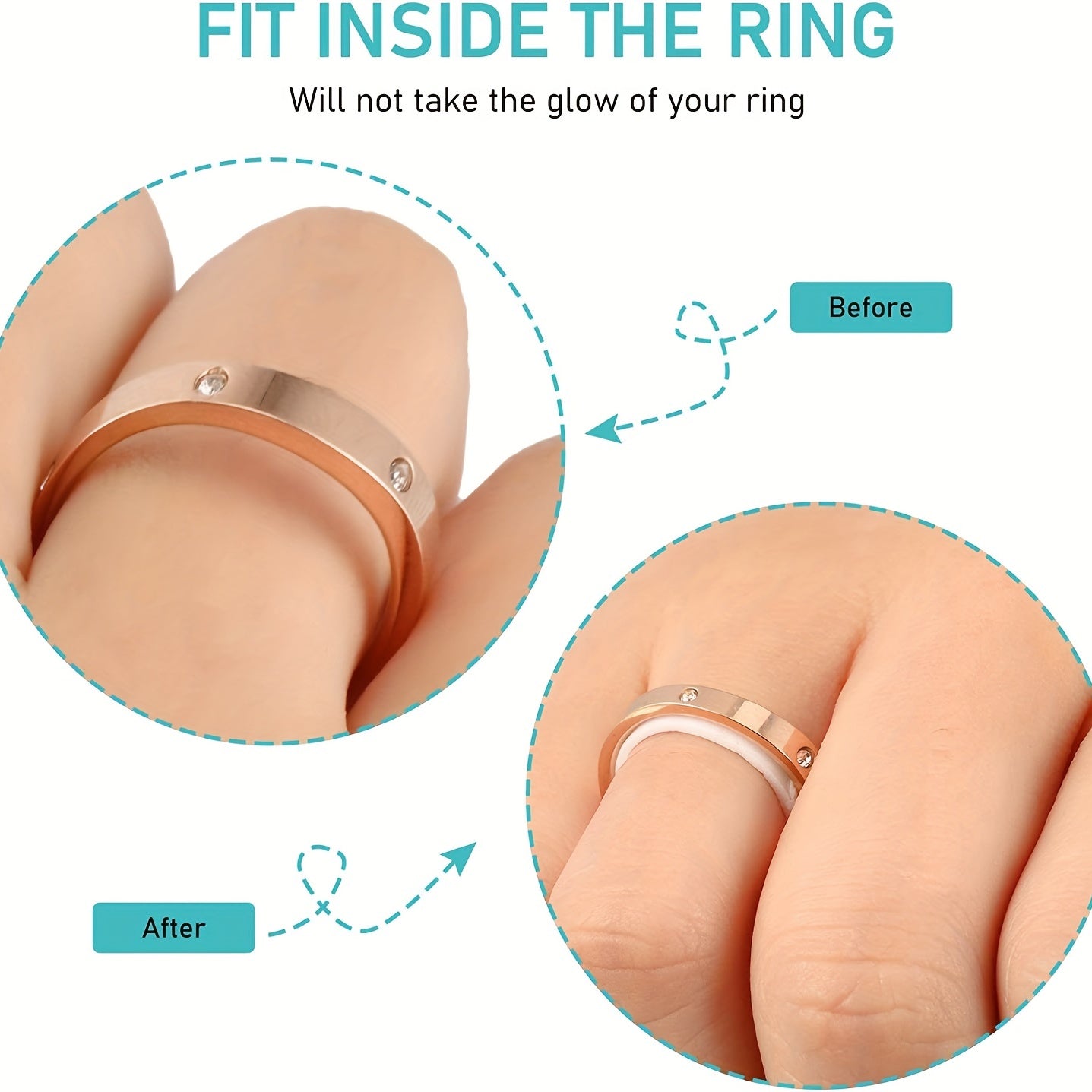 4 PCS Set Ring Size Adjust EVA Invisible Sticker For Loose Rings Transparent White Finger Ring Size Resizer Reducer Jewelry Tools
