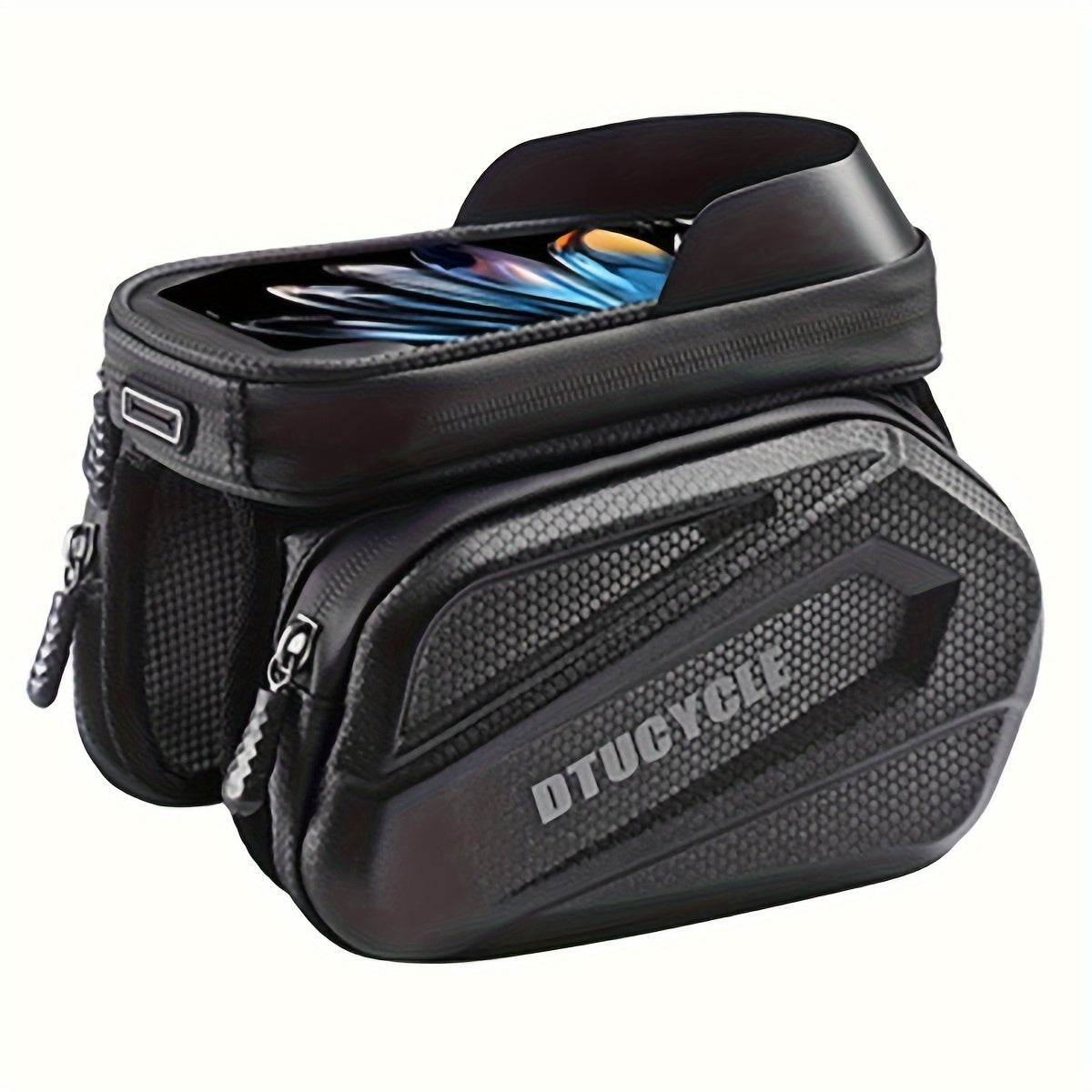 7-Inch Phone Front Frame Bag for Bicycles with a Touch Screen Hard Shell, Top Tube Storage Pouch for Cycling Additions