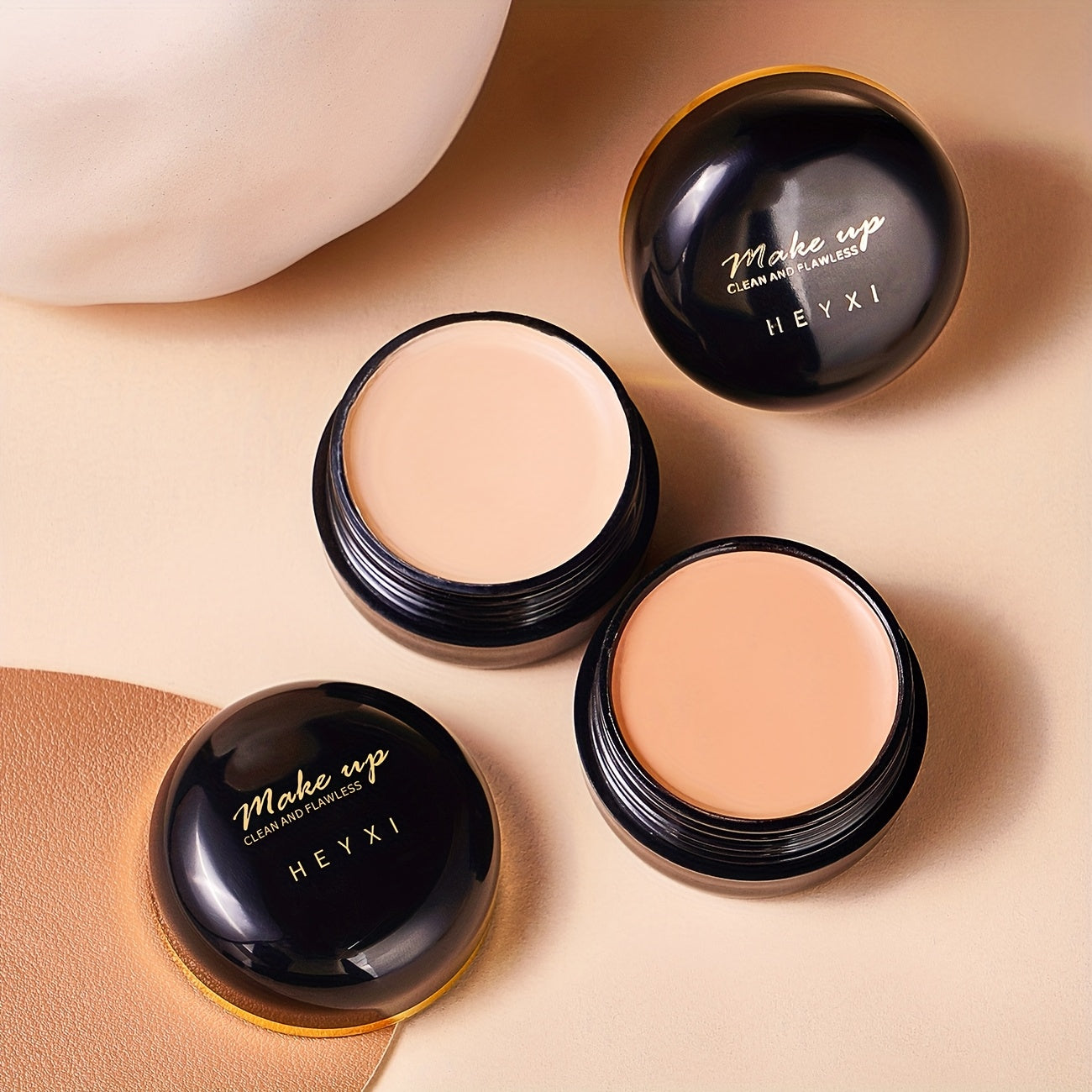 2 PCS Set Full Coverage Concealer - Waterproof, Matte Finish, Suitable for All Skin Tones, Hides and Dark Spots, Long-Lasting, Multi-Color, Plant-Based Formula