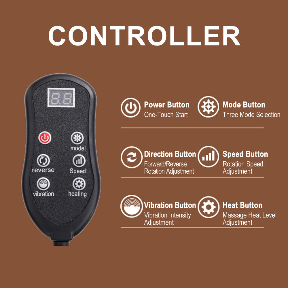 Full-Body Massage Pad with 10D Realistic Kneading Airbag Stretching Moxa Heat Therapy High-Frequency Vibration Ergonomic Design Remote Control Adjustment for Neck Shoulders Waist Back Home Office Comfort Massager