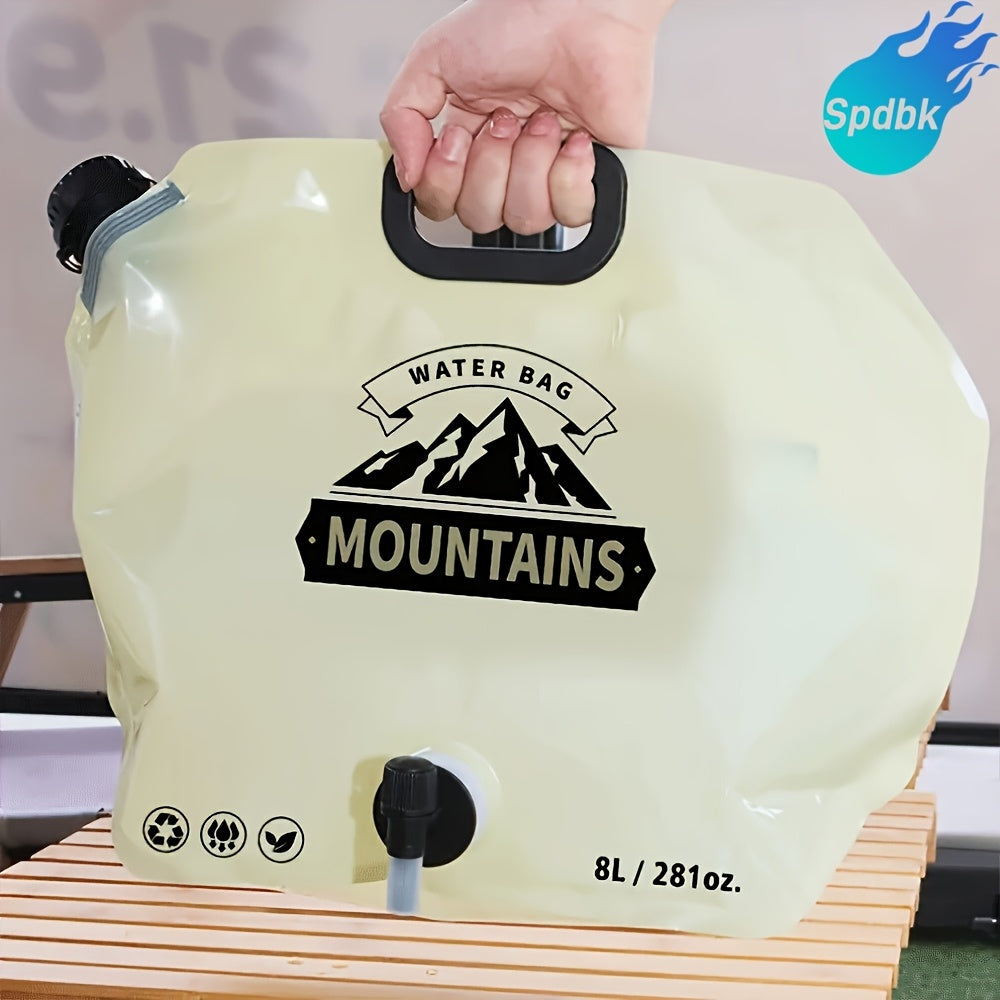 8L Portable Water Container with Faucet - Foldable, Lightweight & Durable PET Material, Ideal for Camping, Hiking, Travel & Outdoor Activities, Camping Water Jug