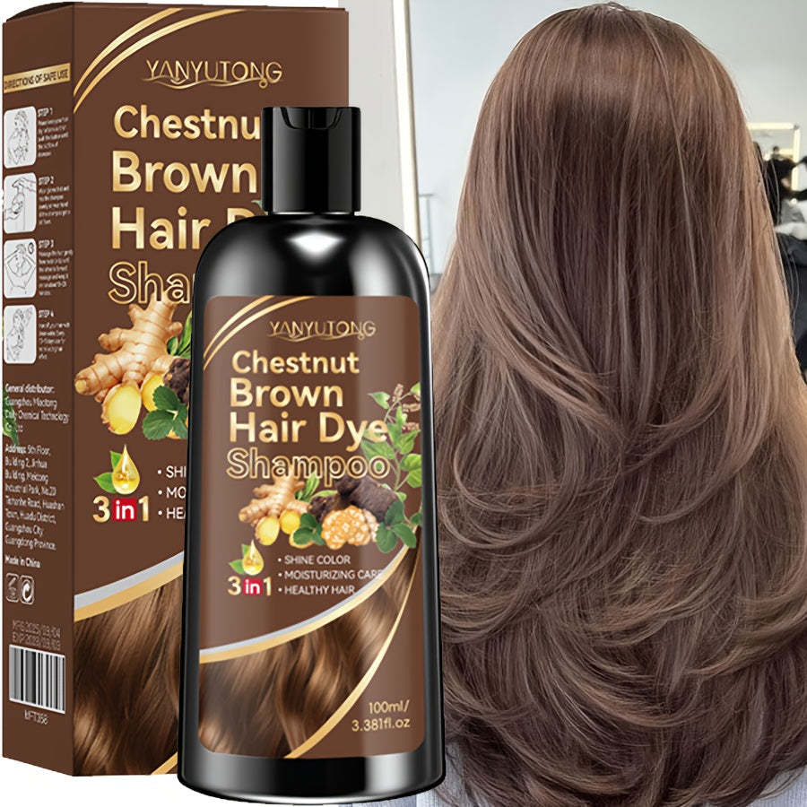 100Ml of 3-In-1 Shampoo And Hair Dye, Cleanses And Colors, Instantly Adds Color, Creates Shiny, Voluminous, And Smooth Hair in Just a Few Minutes, Gentle And Non-Damaging, Moisturizing, Frizz Control