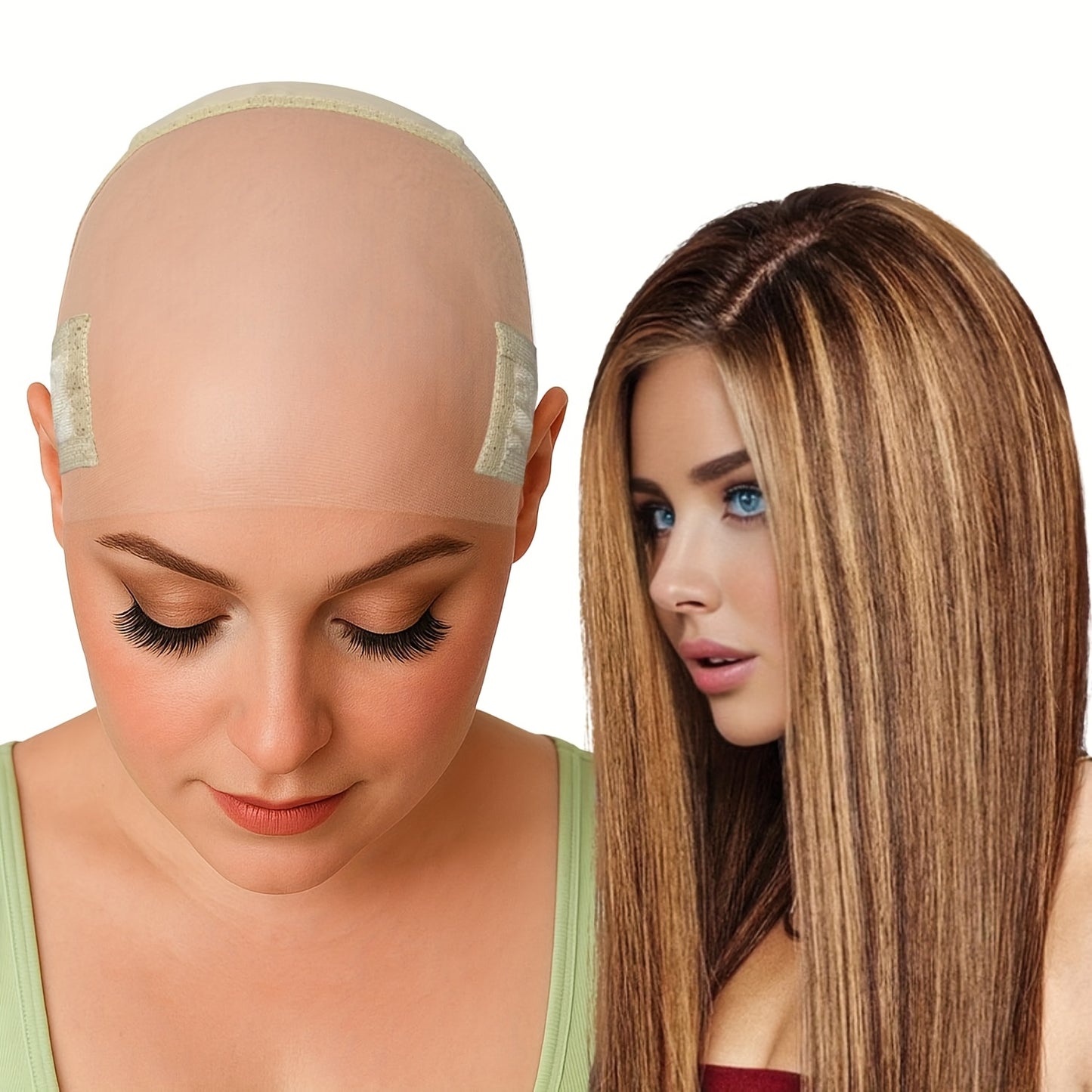 Wig Grip Cap for Women - Non-Slip, Adjustable Glueless Wig Holder with Reusable HD Lace Band, One Size Fits All, Securely Holds Front Lace Wigs in Place