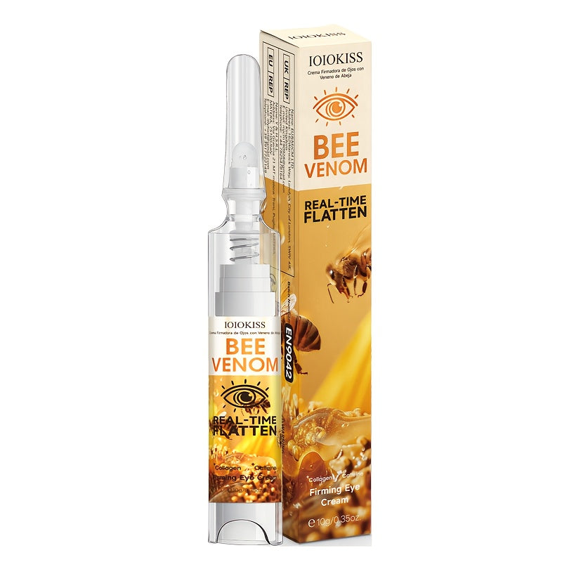 Bee Venom Eye Gel - 10g Quick Firming Eye Cream with Caffeine, Collagen & Venom for Smoothing, Tightening & Lifting Under-Eye Light Beige, Hypoallergenic for All Light Beige Types, Skincare Routine, Sleek Packaging, Natural