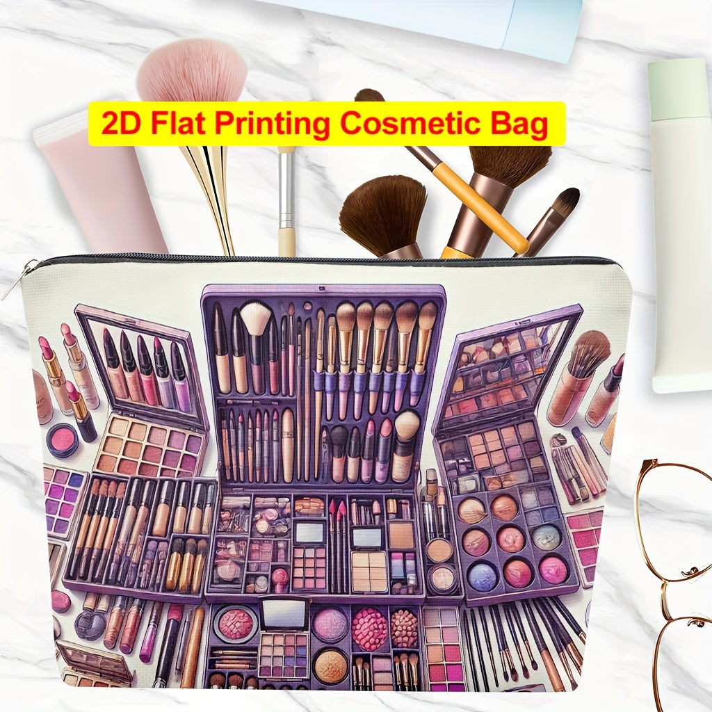 A Makeup Bag Outdoor Travel with a Variety of Makeup Tools, Made of Linen, Suitable for Both Men And Women. Portable, Foldable, Features a Zipper Closure Women Cosmetic Accessories