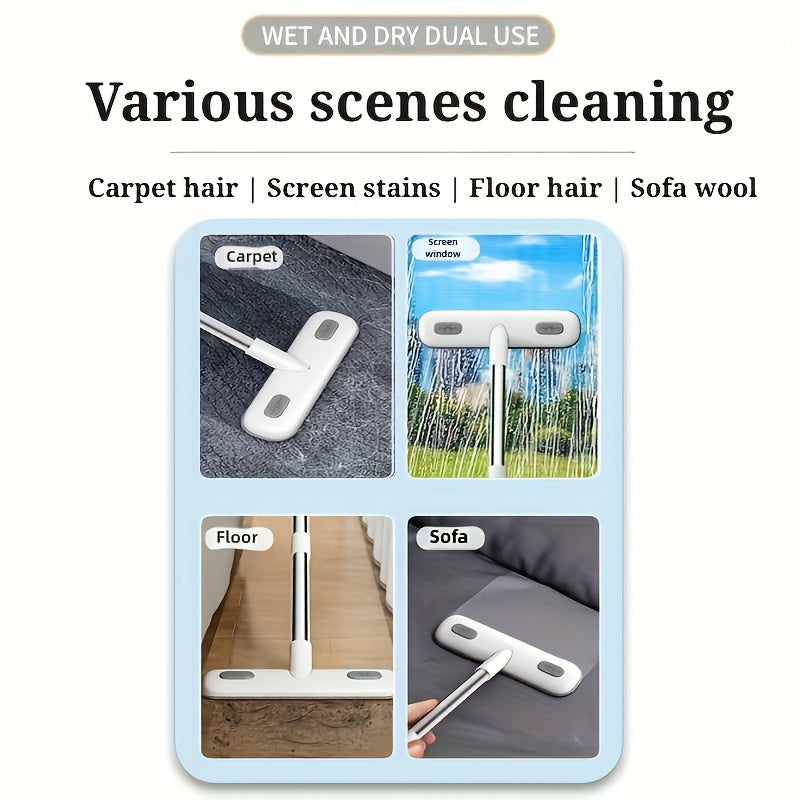 Magic Window Cleaning Brush, Retractable Handle Screen Cleaner, Reusable Pet Hair Remover, Household Cleaning Tool, Cleaning Supplies, Cleaning Accessories, Home Maintenance, Window Cleaning, Compact Design, Ergonomic Handle