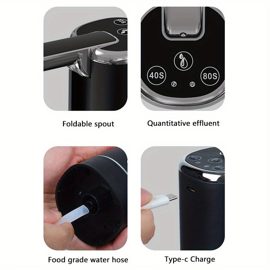 Outdoor Travel Camping Beach Electric Universal Water-Bottle Pump Dispenser 5-Gallon: KT077 Foldable Automatic Water Bottle Pump, Portable Electric Drinking Water Pump USB Charging 3.79-18.93 L Water Bottle Switch