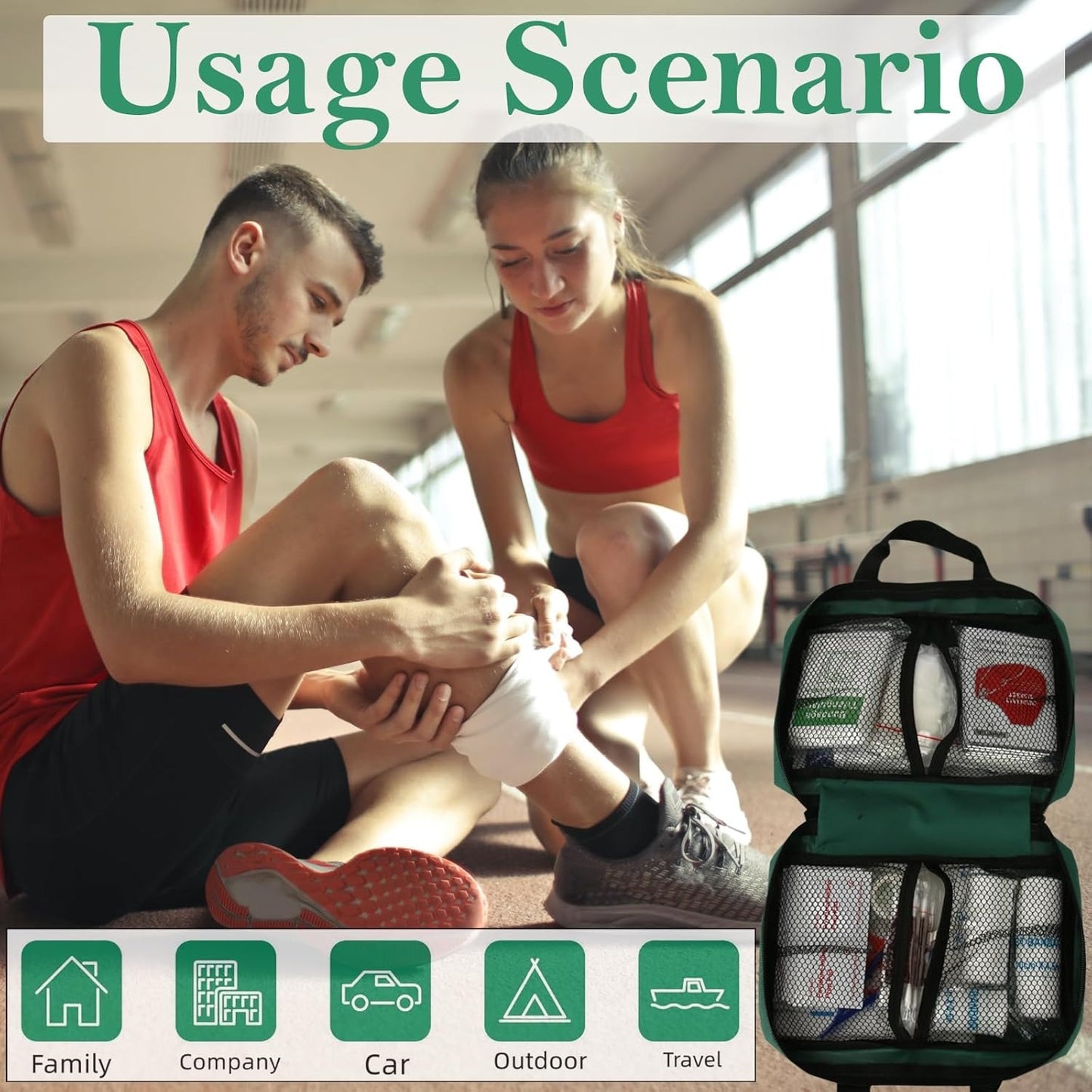 90 PCS Set First Aid Kit refill Bag Emergency Survival kit Includes Eyewash Ice Packs Emergency Blanket Plasters Eye Pads Eye Wash Bandages Essentials for Travel Camping Beach Car Home Office Work Place Garage
