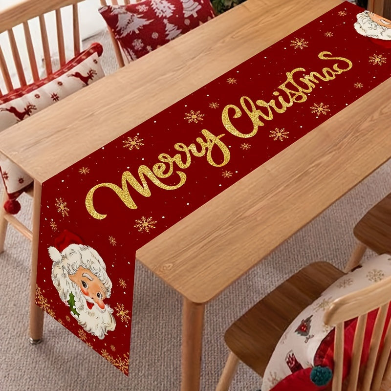 NEW Christmas, Festive Santa Claus Christmas Table Runner - Perfect for Holiday Dining and Home Decor, Indoor/Outdoor Party Decoration, Christmas Decor