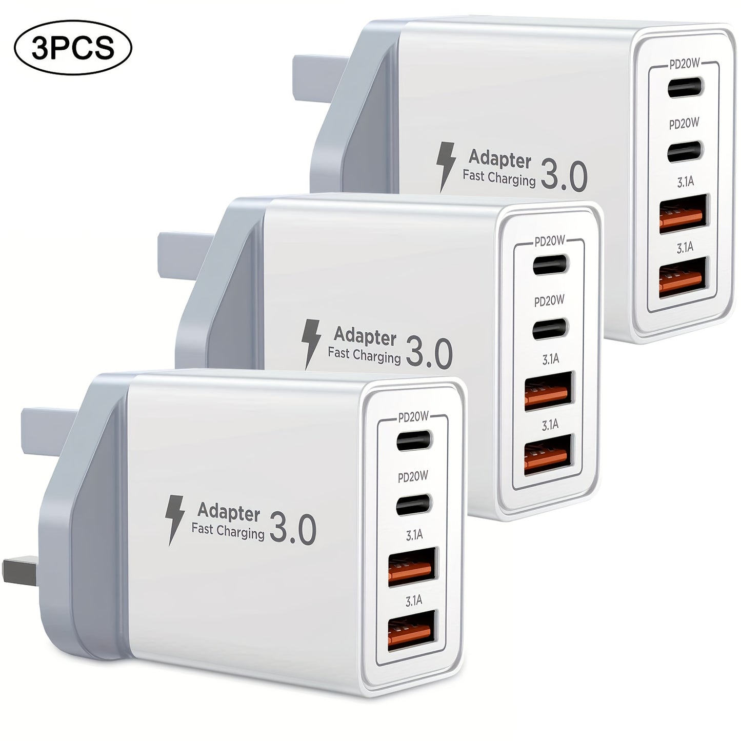 1/2/3 PCS Set USB-C Power Adapter with Dual USB-C Ports, 40W High-Speed Charging, Compact Design for iPhone & Tablets, Compatible with Various Charging Cables, Plug & Play, Device Charging Solution, Modern Charging Hub, Durab