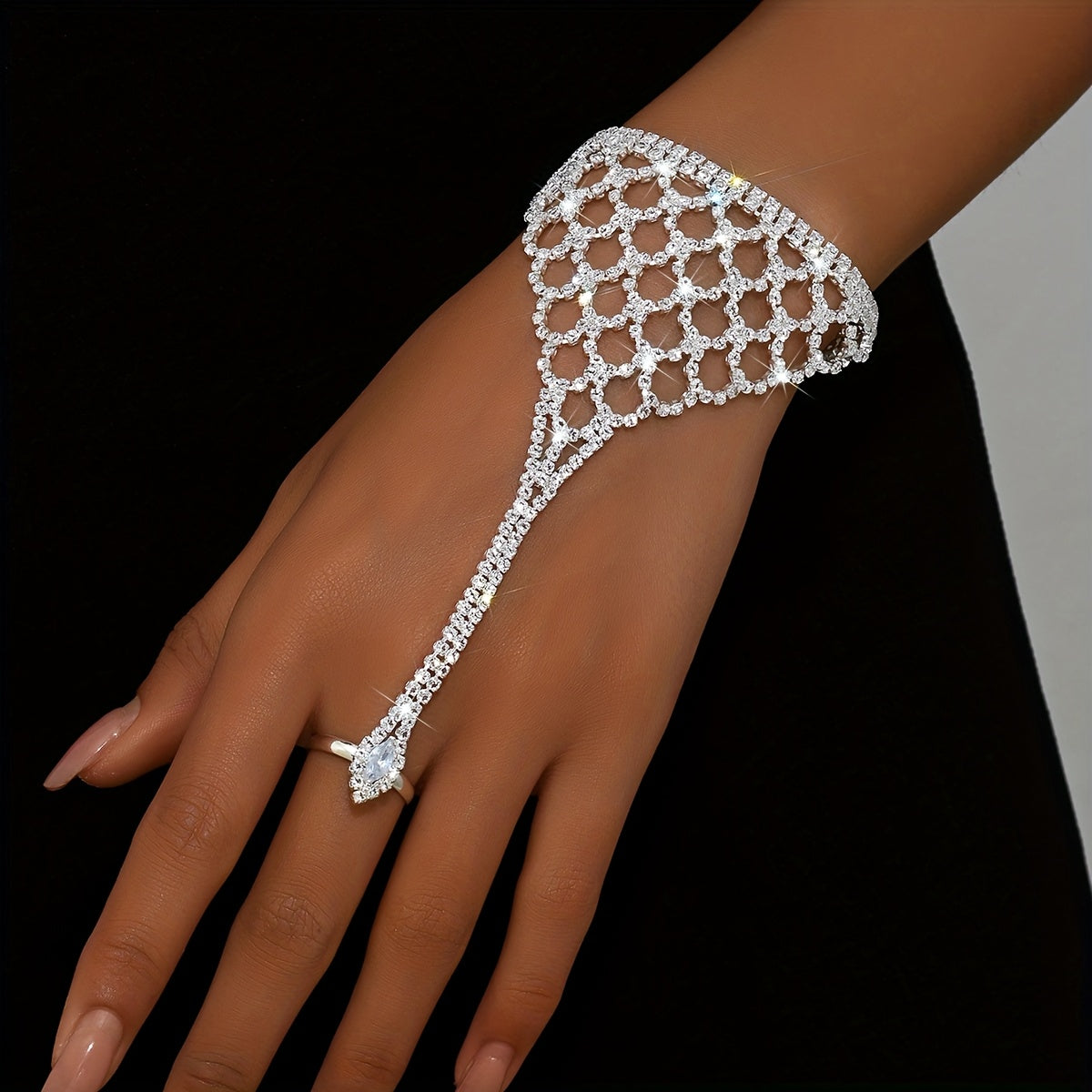 Stylish Women's Bracelet with Sparkling Rhinestones, Birthstones Perfect for Weddings, Latin Dance Parties, Fashionable Banquets, and Casual Wear Ladies Apparel Jewelry Accessories