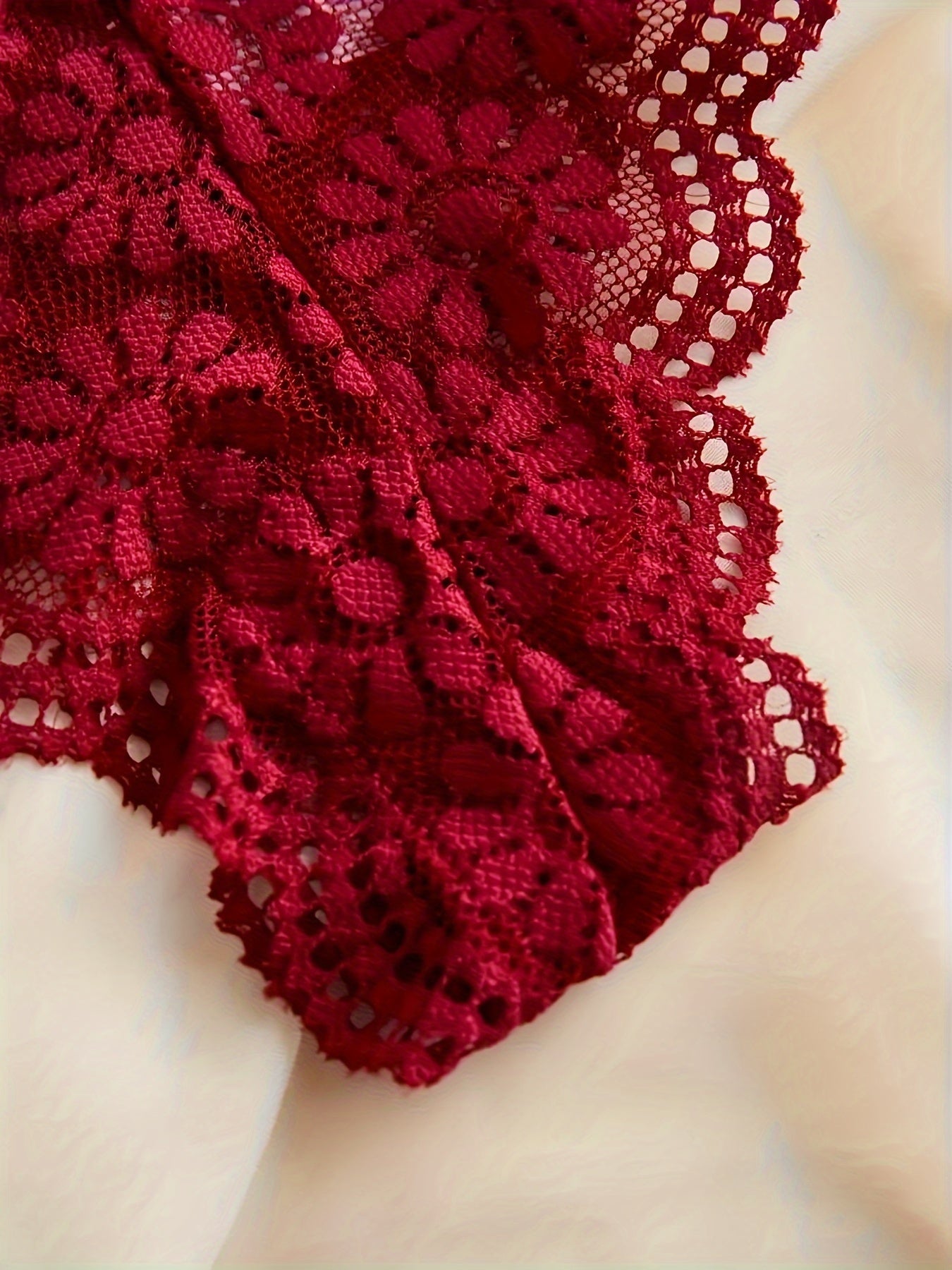 3pcs Women'S Lingerie Set - Red & Black Contrast Lace Bra with Floral Pattern, Matching Panties, and Garter Belt - Comfortable, Breathable, and Stylish Underwear for Casual Attire, Lingerie Sets