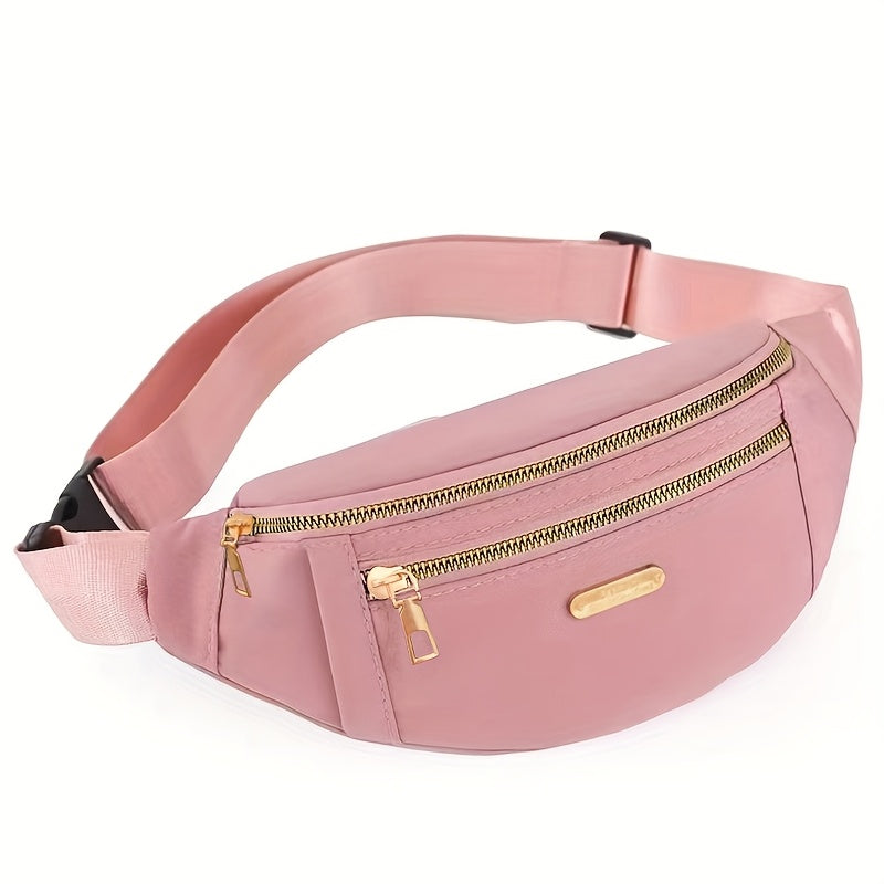 Unisex Waist Pack with Adjustable Strap - Lightweight Crossbody Bag, Zipper Closure, Nylon Waist Pack for Cycling, Gym, Travel - Compact Everyday bag for Men & Women (Zipper Direction Varies), Versatile Fashion Accessory, Dur