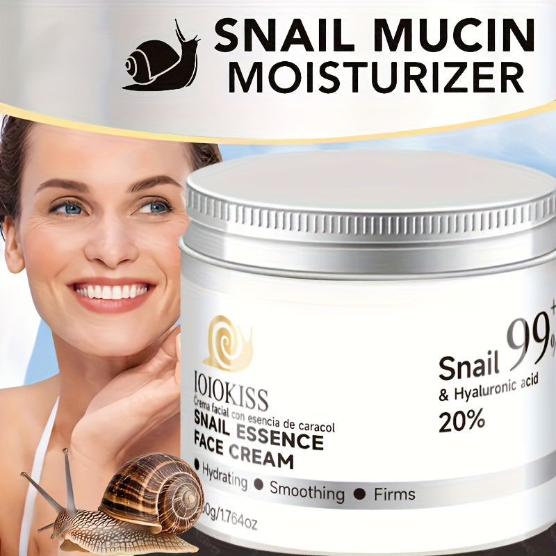 99% Snail Mucin Face Cream | Hydrating & Firming with Niacinamide & Collagen, Ginseng Moisturizer for Dry, Loose Light Beige | 24-Hour Nourishing, Suitable for All Light Beige Types, Day & Night Use, Creates Radiant Glow