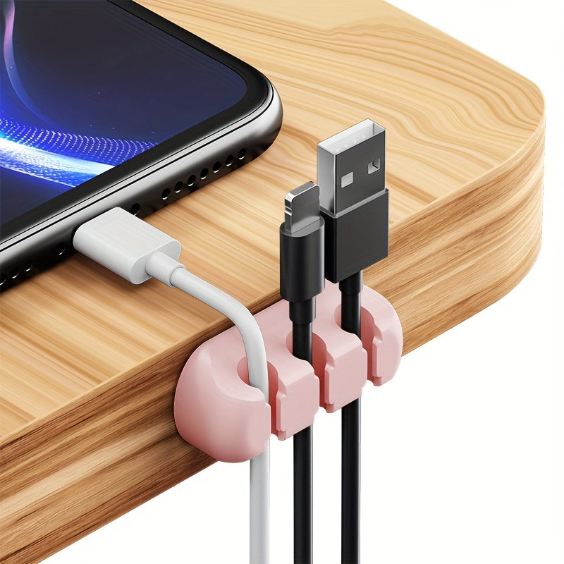 4 Colors Super Strong Self-Adhesive Silicone Cable Organizers with 7, 5, And 3 Slots for Managing Cables, Featuring Cable Holders And Storage Boxes to Keep Your Wires Neat And Tidy!