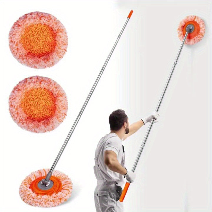 1pc Extendable Ceiling Mop, Multi-Surface Dusting and Cleaning Tool, 27.94x100.0 cm, for Ceiling, Fans, Air Conditioners, Walls, Tiles, Glass, Car, No Electricity Needed, Ideal for Living Room, Bedroom, Bathroom, Kitchen