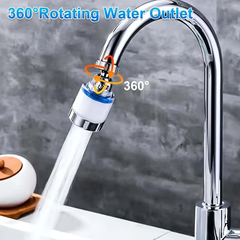 10 PCS Set Water Purification Faucet with 9 Replaceable Filter, Splash-Proof Faucet Sprayer Head with Filter, Swivel Faucet Water Filter Extender, House Bathroom Water Filtration System