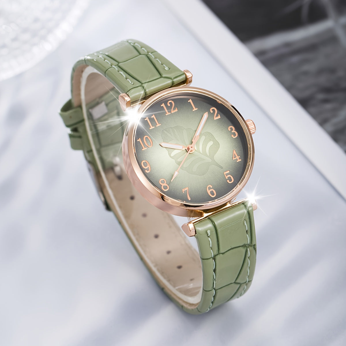 5pcs Women's Elegant and Stylish Fashionable Atmosphere Watch + Jewelry Set, Suitable for Anniversary Birthday Romantic Gift for Wife-Girlfriend-Mistress