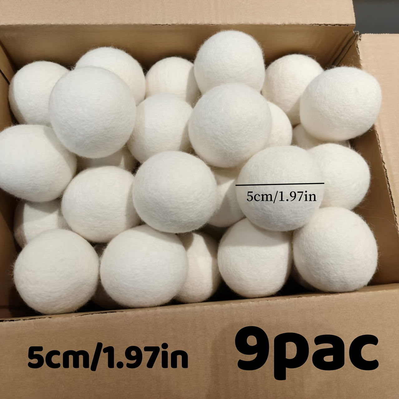 New Zealand Wool Drying Balls 9-PCS St Laundry Drying Balls - Anti-Tangle, Quick-Dry Clothes Dryer Balls, Prevents Wrinkles & Tangles, Soft Wool Laundry Balls for Delicates, Down Jackets, Shirts, Pants - Compatible with All