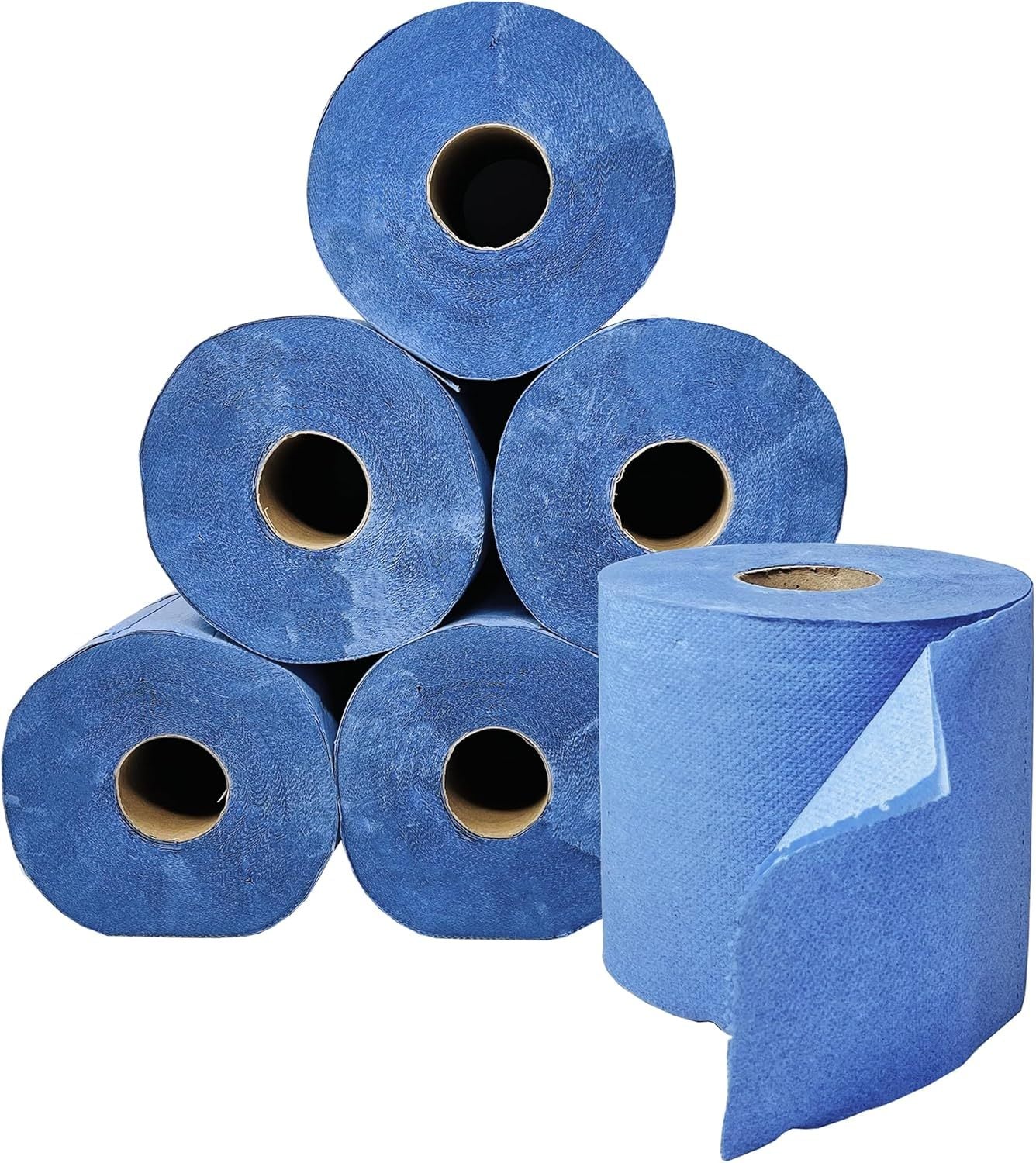 NEW Arrivals Extra Large 6 x Blue Paper Rolls 100m - 2 Ply Embossed Centre Feed - Hand Towel Tissue Rolls Bathroom Kitchen Furniture Home Office Cleaning Tools Sets