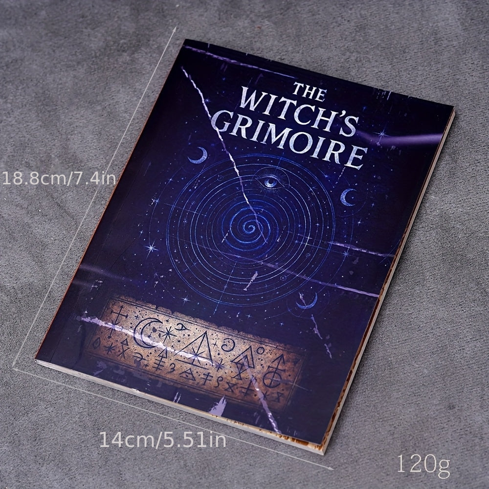 77-Pages Witchcraft - Witch's Grimoire Book of Shadows Kit with Moon Phases, Herbal Lore, Spells & Gothic Dark Academia Design - Perfect for Modern Witches, Wiccans, And Spiritual Seekers, Mystical Cover Design
