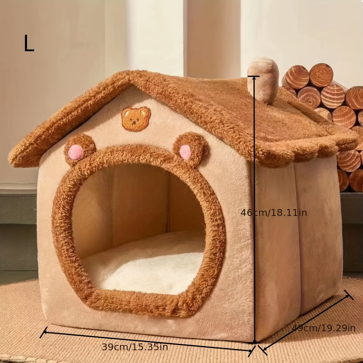 Pet Bed House For Cats, Removable And Washable Cat House, Winter Warm Cat Bed Soft And Comfortable Puppy Cave Nest Christmas Gift