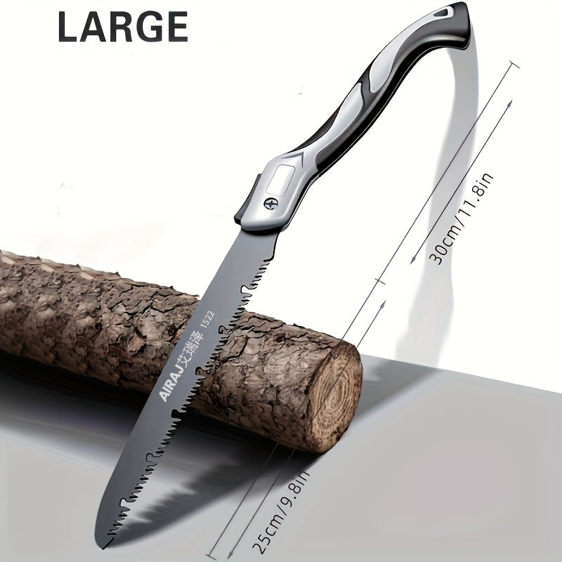 1pc Industrial Grade Steel Folding Saw, Manual Cutting Tool with Anti-Slip Durable Handle, Three Specifications Available for Outdoor Use, Without Battery