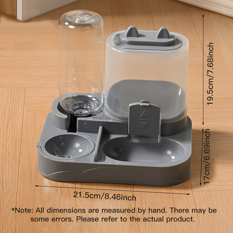 NEW Automatic Gravity-Fed Cat & Dog Feeder-Waterer Combo with Dual Wet/Dry & Water Dispensers, Spill-Proof System, No Battery/ Auto Refill, Easy-Clean Durable Design for Multi-Pet Houses, Kittens & Puppies (No Wiring Needed)