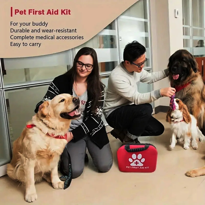 NEW 19PCS Set Portable EVA Waterproof Pet Emergency Kit, Outdoor Travel Camping Pet Emergency Set Dogs Cats Health Care Accessories Pets Supplies
