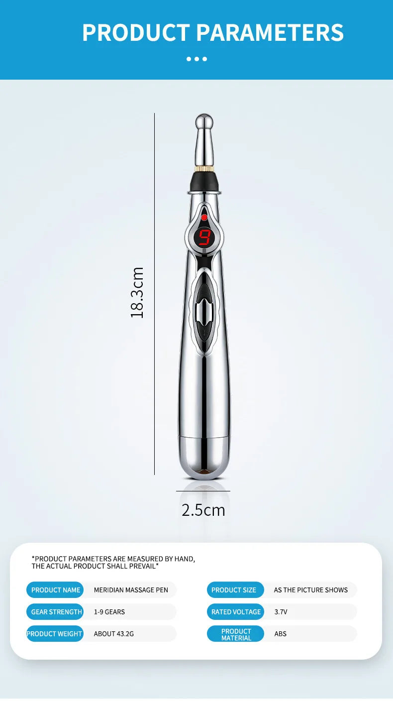 NEW Arrivals UK Plug Electronic Acupuncture Pen Acupuncture Point Pen Meridian Energy Meridian Pen Muscles Pulse Acupoint Full Body Pain Relief Massage Pen Acupuncture Instrument Health Care Supplies