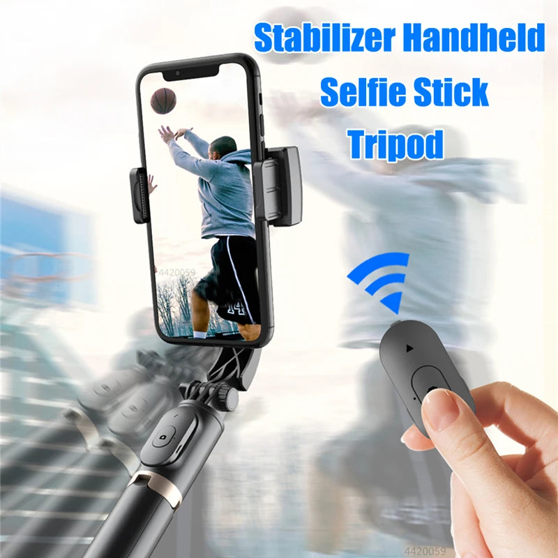 NEW Gimbal Stabilizer Selfie Live Streaming Videos Photography Selfie Stick Foldable Wireless Tripod with Bluetooth Shutter Monopod for IOS Android Mobile Cell Phones Accessories Electronic Products