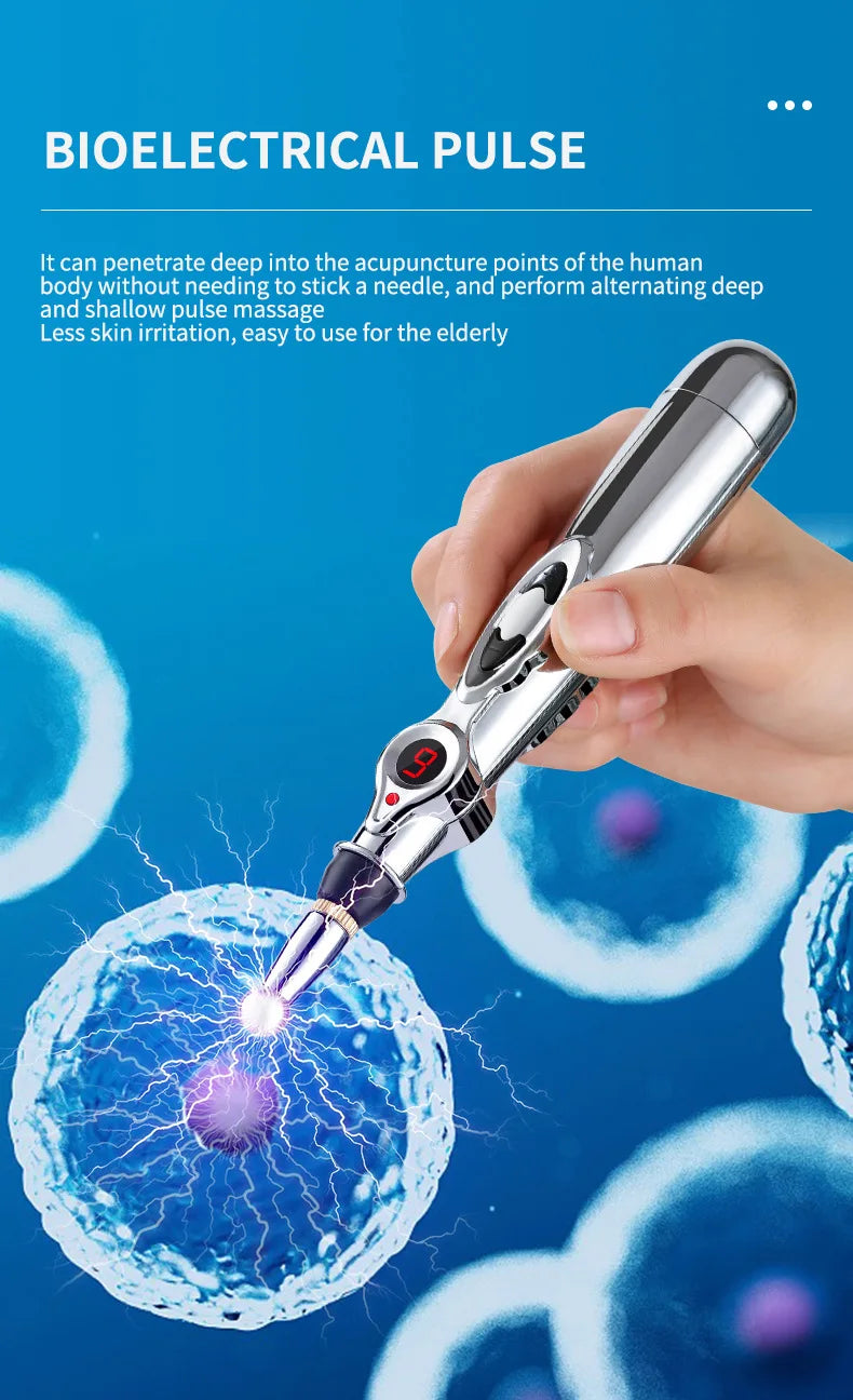 NEW Arrivals UK Plug Electronic Acupuncture Pen Acupuncture Point Pen Meridian Energy Meridian Pen Muscles Pulse Acupoint Full Body Pain Relief Massage Pen Acupuncture Instrument Health Care Supplies