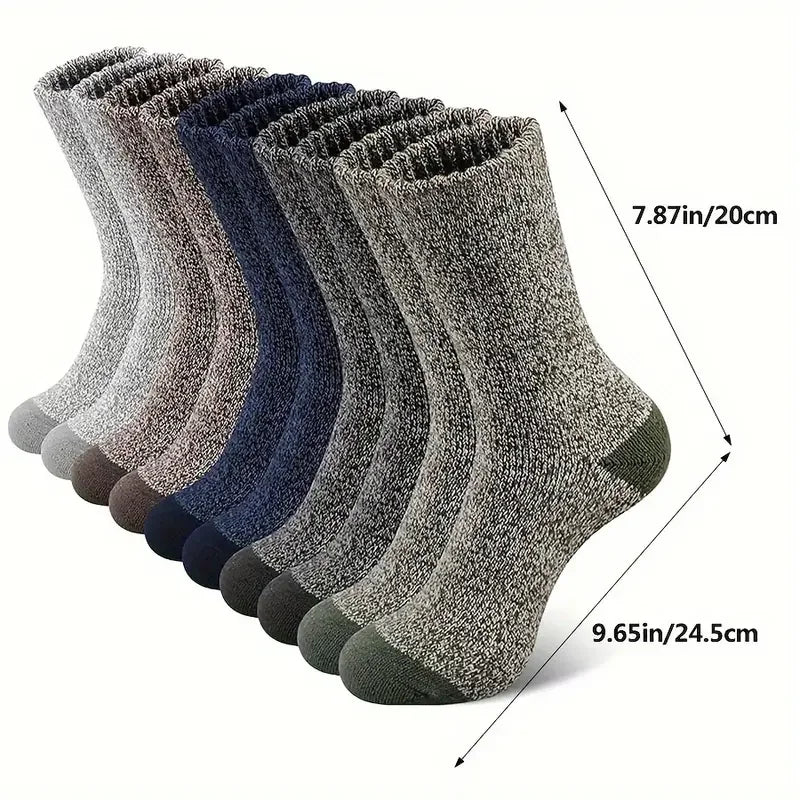 5 Pairs (39-45) Size Winter Snow Sports Skiing Climbing Cycling Thermal Wool Socks For Women Men, Super Thick Mountain Hiking Socks For Cold Weather Sports Apparel Clothing Accessories