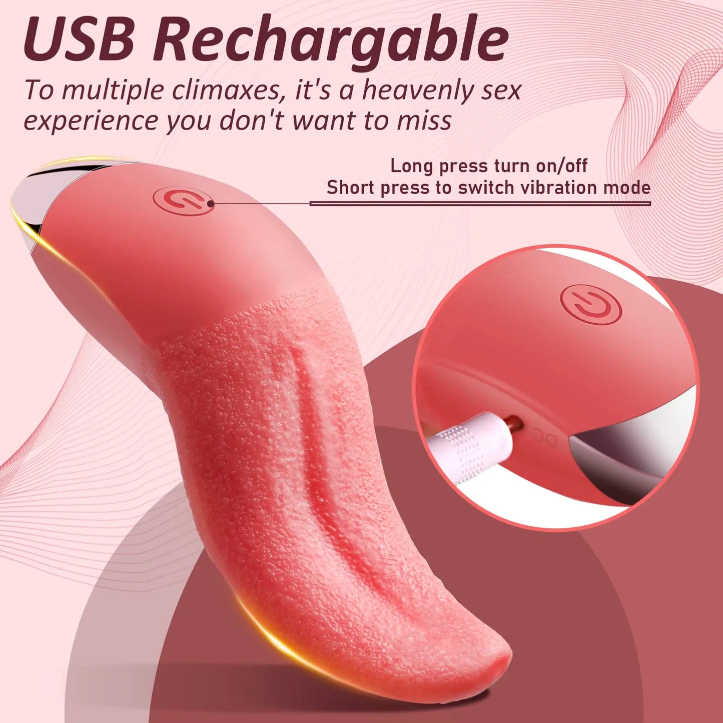 10 Mode Heating Tongue Licking Vibrator Mini Sex Toys for Women Stimulator G-spot Nipple Female Masturbator Couples Product