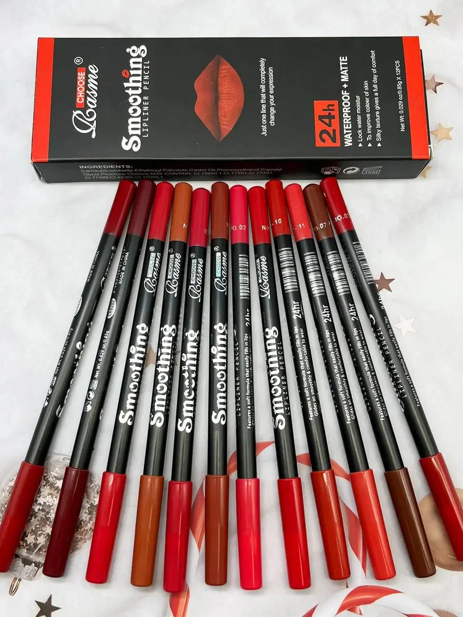 NEW Arrivals 12 PCS Set Long-Lasting Lipstick Korean Set with Professional Lip Liner Pencil and Matte Lip Gloss for Women Cosmetic Accessories