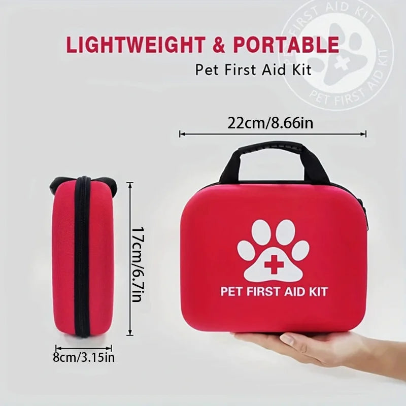 NEW 19PCS Set Portable EVA Waterproof Pet Emergency Kit, Outdoor Travel Camping Pet Emergency Set Dogs Cats Health Care Accessories Pets Supplies