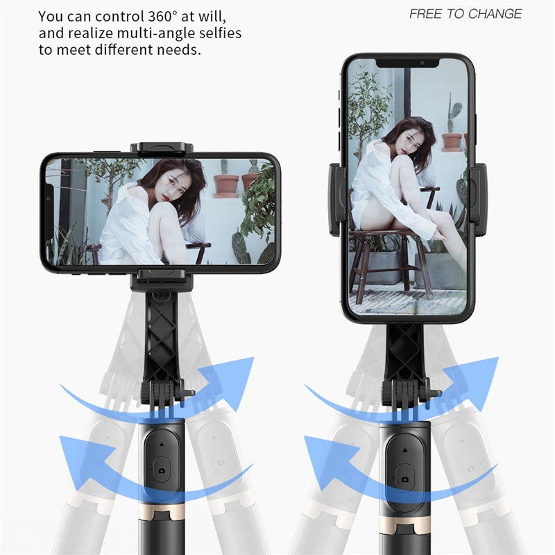NEW Gimbal Stabilizer Selfie Live Streaming Videos Photography Selfie Stick Foldable Wireless Tripod with Bluetooth Shutter Monopod for IOS Android Mobile Cell Phones Accessories Electronic Products