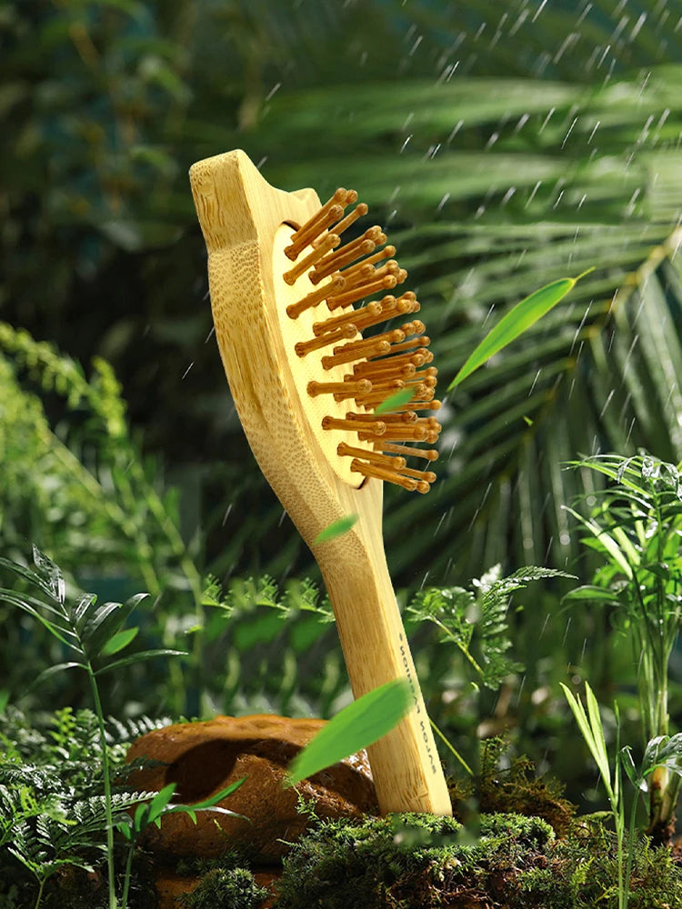 BAMBOO Hair Brush Nature Wooden Anti-Static Detangle Brush Hair Scalp Massage Comb Air Cushion Styling Tools for Women Men