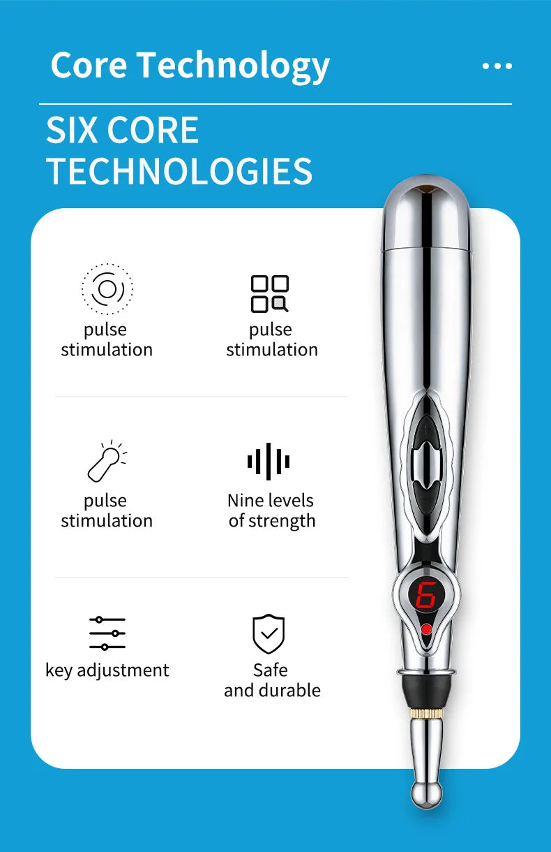 NEW Arrivals UK Plug Electronic Acupuncture Pen Acupuncture Point Pen Meridian Energy Meridian Pen Muscles Pulse Acupoint Full Body Pain Relief Massage Pen Acupuncture Instrument Health Care Supplies