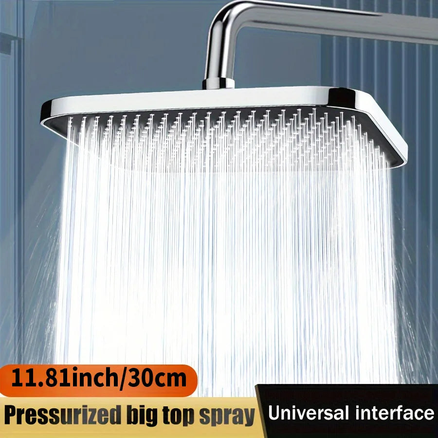 NEW Arrivals 14 IINCH 360 Degrees Rotation High Pressure Top Spray Rain Shower Head Larger Flow Supercharge Rainfall Showerhead 360° Swivel Water Saving Shower Accessories Bathroom Tools