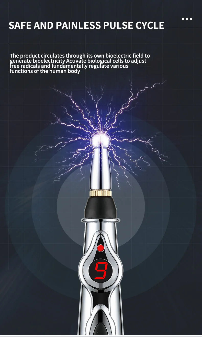 NEW Arrivals UK Plug Electronic Acupuncture Pen Acupuncture Point Pen Meridian Energy Meridian Pen Muscles Pulse Acupoint Full Body Pain Relief Massage Pen Acupuncture Instrument Health Care Supplies
