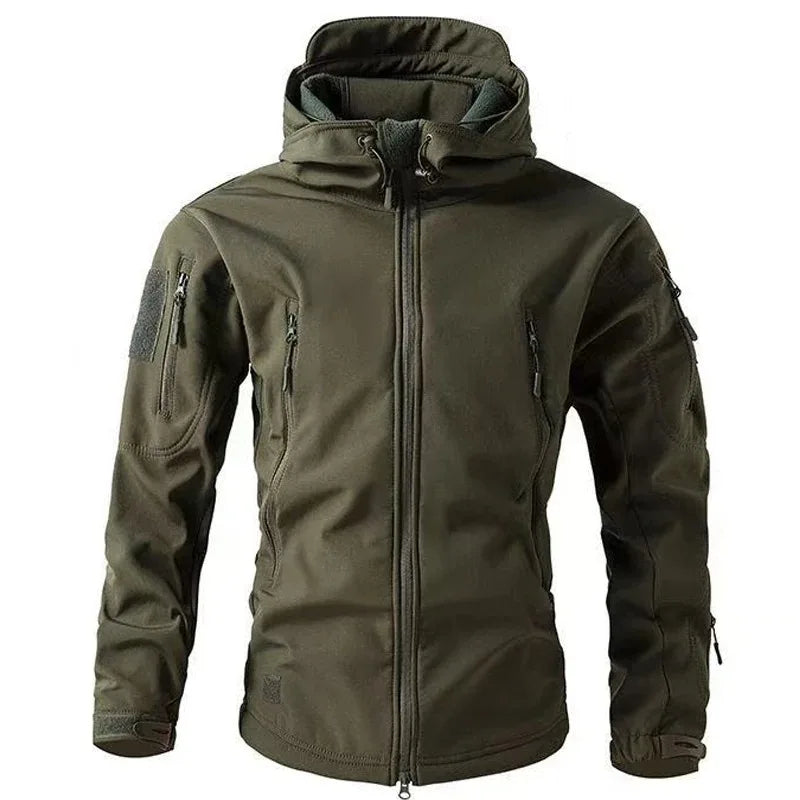 5 Colors S-6XL Plus Size Men's Winter Softshell Waterproof Cargo Jackets Male Hoodie Coat Fishing Hiking Camping Climbing Skiing Hunting Outdoor Activewear Clothing Supplies